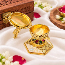 Traditional Gold-Plated Sindoor Dani (Kumkum Box)