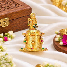 Traditional Gold-Plated Radha Krishna Sindoor Dani