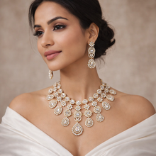 Luxury American Diamond Bridal Necklace Set with Earrings