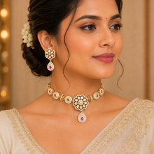 Floral Kundan Designer Necklace Set