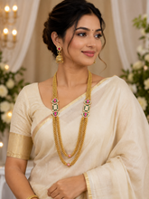 Royal Antique Gold Long Haram Necklace Set