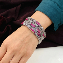 Oxidized Silver Bangles(4 Pc)/German Silver