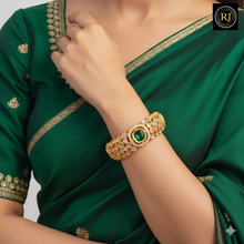 Royal Kundan Polki Broad Kada Bangle Set | Gold Plated Meenakari Bridal Kadas