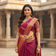 Gold Plated Waist Belt With AD Stones peacock Pendant