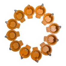 Water Sensor Electric LED Diyas Flameless & Smokeles Diwali Light Diya Warm Lights.(Brown, Set Of 12)