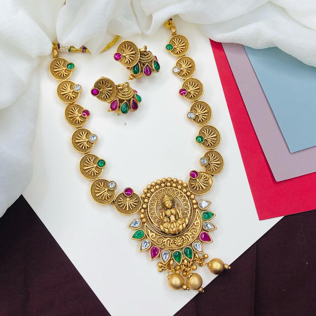 Ethnic Rajwadi Necklace Set, with Earrings