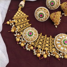 Rajwadi Polish Fancy Design Party wear Kundan Necklace Set