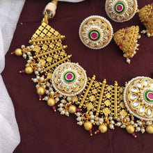 Rajwadi Polish Fancy Design Party wear Kundan Necklace Set