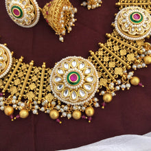 Rajwadi Polish Fancy Design Party wear Kundan Necklace Set