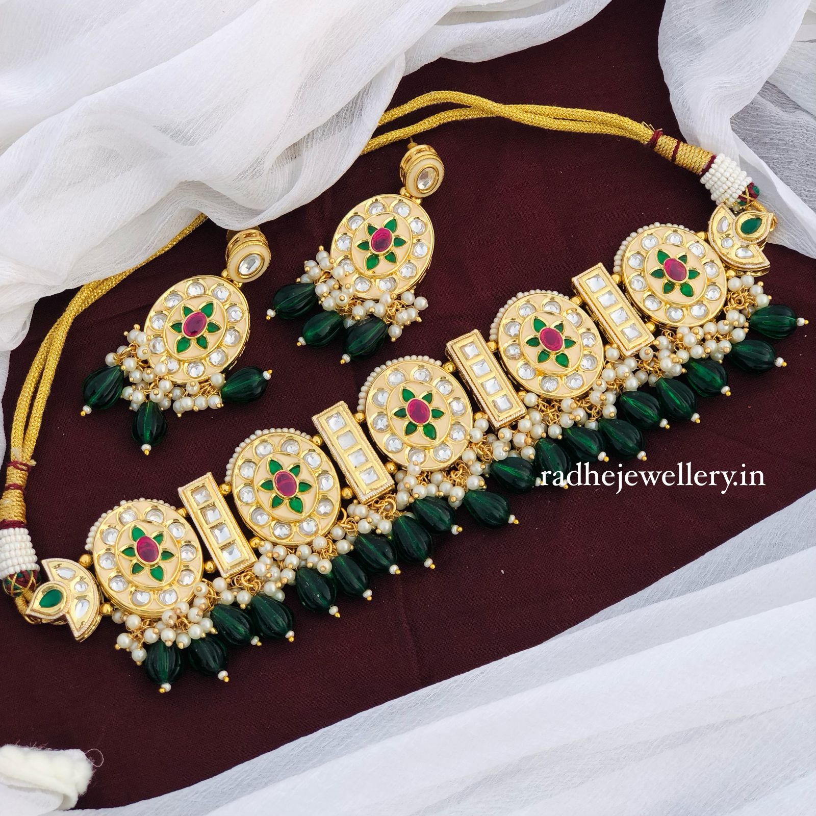 Designer Choker necklace,Polki necklace Kundan,wedding necklace for women/girls