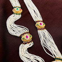 Kundan long haram/Kundan Jadau Grand Haram/ Kundan Jadau/ Wedding Jewelry/long haram/Kundan Long Green Necklace Set