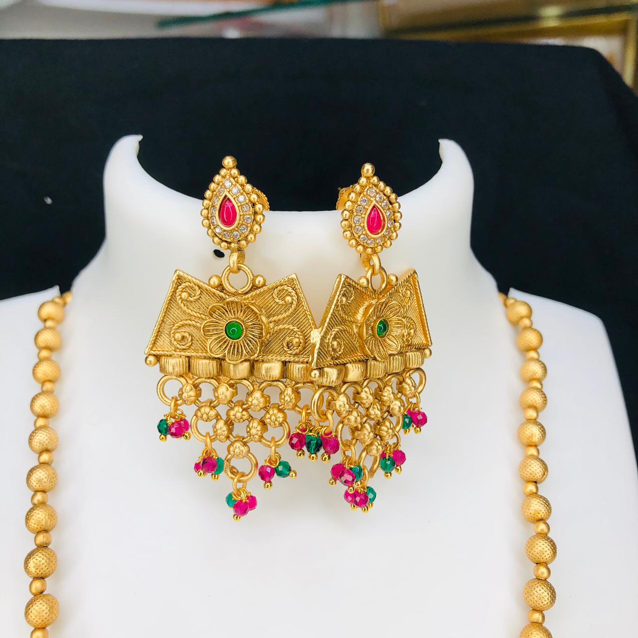 Gold-plated Rajwadi Necklace Set