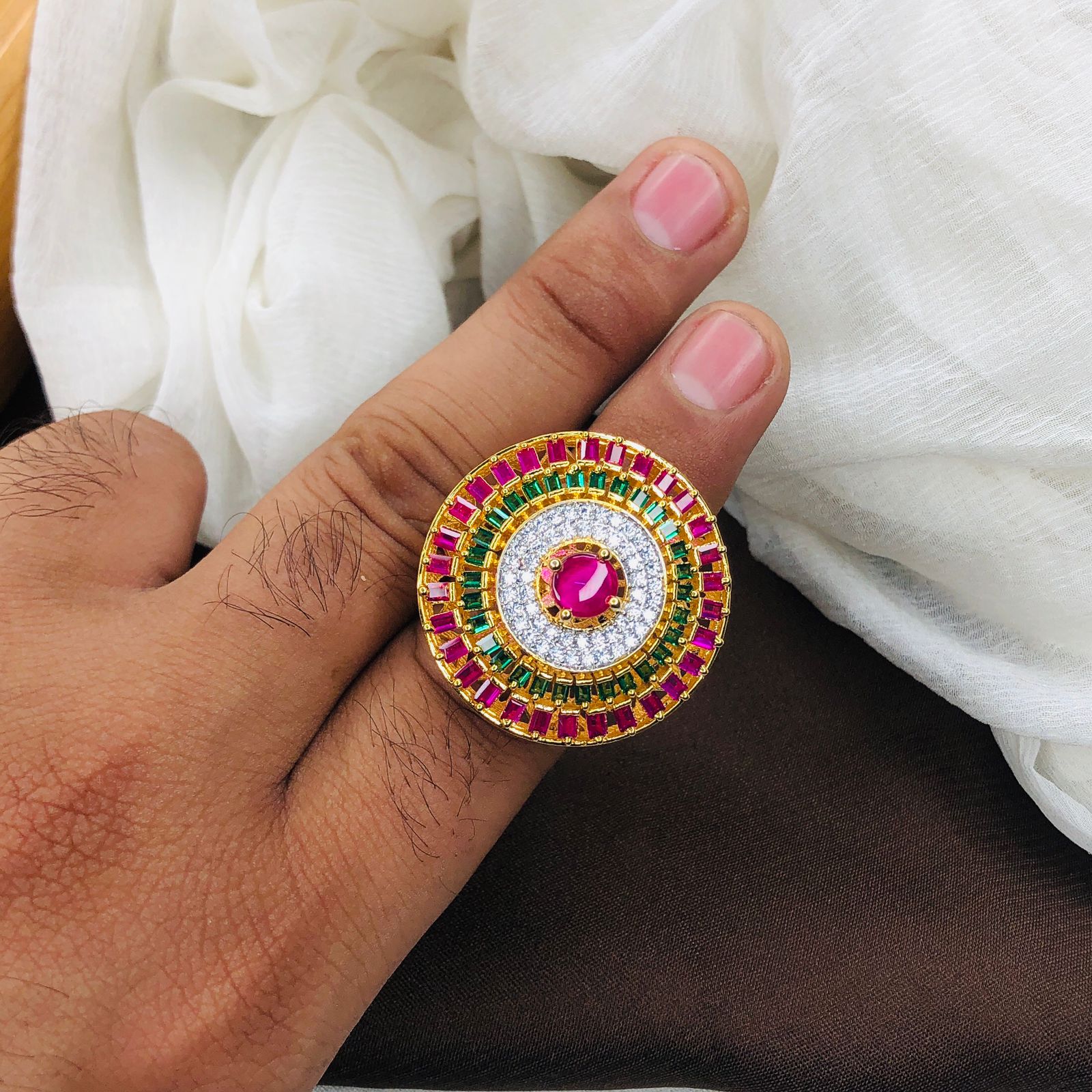 Bollywood Ring /Statement Indian Ring /Party Victorian Ring / Bridal Diamond Finger Ring