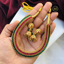 Gold plated hasli necklace set with earrings/ hasli / two in one hasli premium quality