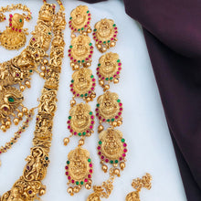 Beautiful Laxmi Design Matte Gold Polish Temple Design Temple Jewellery Wedding wear Dulhan Set