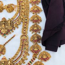 Beautiful Laxmi Design Matte Gold Polish Temple Design Temple Jewellery Wedding wear Dulhan Set