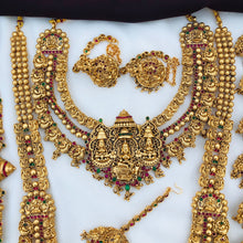 Beautiful Laxmi Design Matte Gold Polish Temple Design Temple Jewellery Wedding wear Dulhan Set