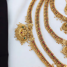 Beautiful Laxmi Design Matte Gold Polish Temple Design Temple Jewellery Wedding wear Dulhan Set