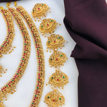 Beautiful Laxmi Design Matte Gold Polish Temple Design Temple Jewellery Wedding wear Dulhan Set