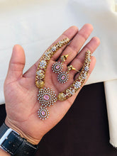 Antique Gold Ad Stone Necklace Design Set