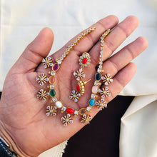 Antique Gold Ad Stone Necklace Design Set