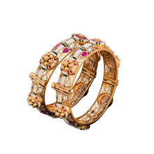 Rajwadi Openable Jadau Bangles/ White beads jadau stone Kada / Indian Bridal bangles