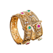 Rajwadi Openable Jadau Bangles/ White beads jadau stone Kada / Indian Bridal bangles