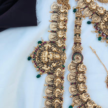 Beautiful Laxmi Design Matte Gold Polish Temple Design Temple Jewellery Wedding wear Dulhan Set