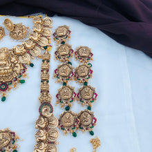 Beautiful Laxmi Design Matte Gold Polish Temple Design Temple Jewellery Wedding wear Dulhan Set