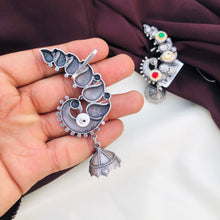 Classic Ear Cuffs with Kundan Jadau Oxidised Earring Design