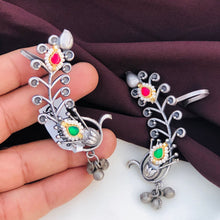 Classic Ear Cuffs with Kundan Jadau Oxidised Earring Design