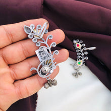 Classic Ear Cuffs with Kundan Jadau Oxidised Earring Design