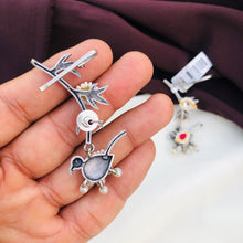 Classic Ear Cuffs with Kundan Jadau Oxidised Earring Design