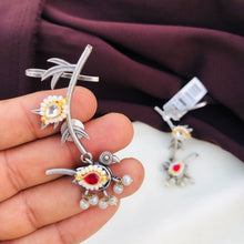 Classic Ear Cuffs with Kundan Jadau Oxidised Earring Design