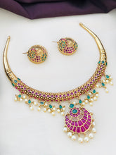 Traditional Ad Stone Multicolor Hasli Necklace
