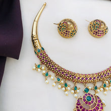 Traditional Ad Stone Multicolor Hasli Necklace