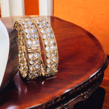 Pachi Kundan Bangles/Kundan kada/Gold kada/Openable Bangle/Indian wedding Jewelry/Hand accessory