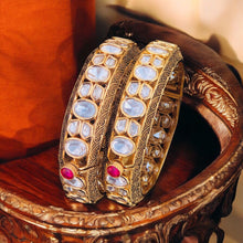 Pachi Kundan Bangles/Kundan kada/Gold kada/Openable Bangle/Indian wedding Jewelry/Hand accessory