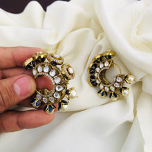 Kundan Polki Stone Hoop Earrings