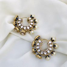 Kundan Polki Stone Hoop Earrings