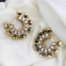 Kundan Polki Stone Hoop Earrings