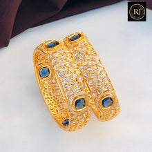Royal Kundan Polki Broad Kada Bangle Set | Gold Plated Meenakari Bridal Kadas