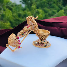 Krishna Kumkum Box/Gold Plated Sidoor Box,sindoor box/Wedding Gift/Pooja Accessory/Kumkum box