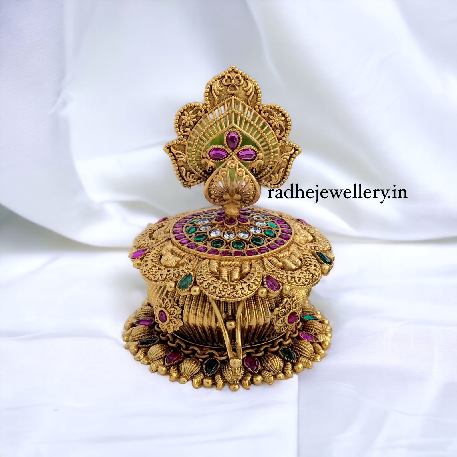 Floral Kumkum Box, Queens Crown Style, Premium Quality, Sindoor Box