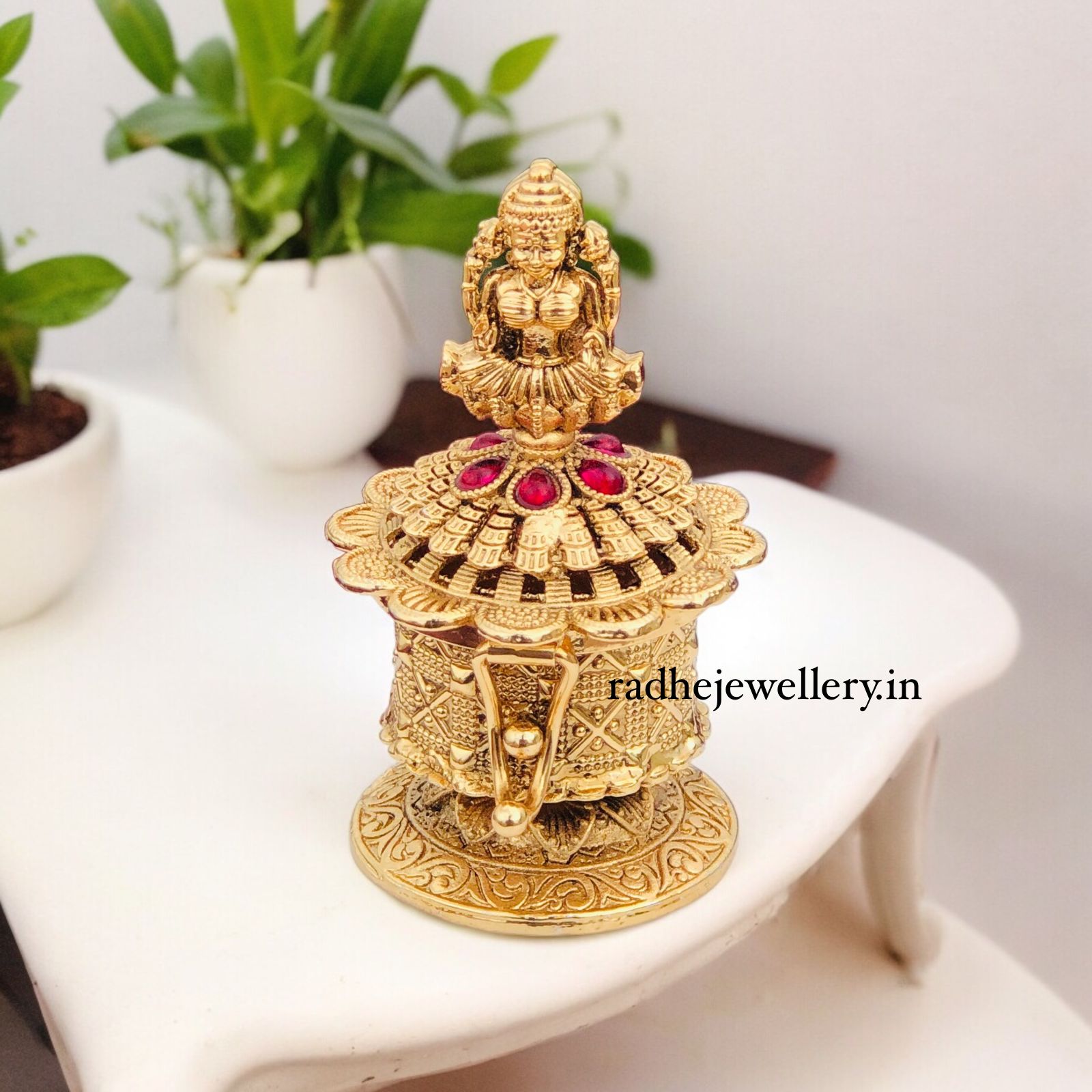 Beautiful Kumkum Box with  Lakshmi devi Kumkum box