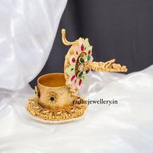 Krishna Kumkum Box/Gold Plated Sidoor Box,sindoor box/Wedding Gift/Pooja Accessory/Kumkum box