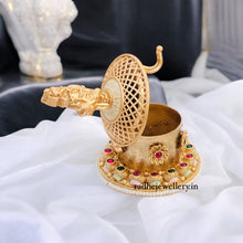 Krishna Kumkum Box/Gold Plated Sidoor Box,sindoor box/Wedding Gift/Pooja Accessory/Kumkum box