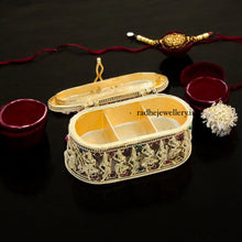 Gold Look Alike 3 Sectional Kumkum Box-Temple Kumkum,Premium Quality, Sindoor Box