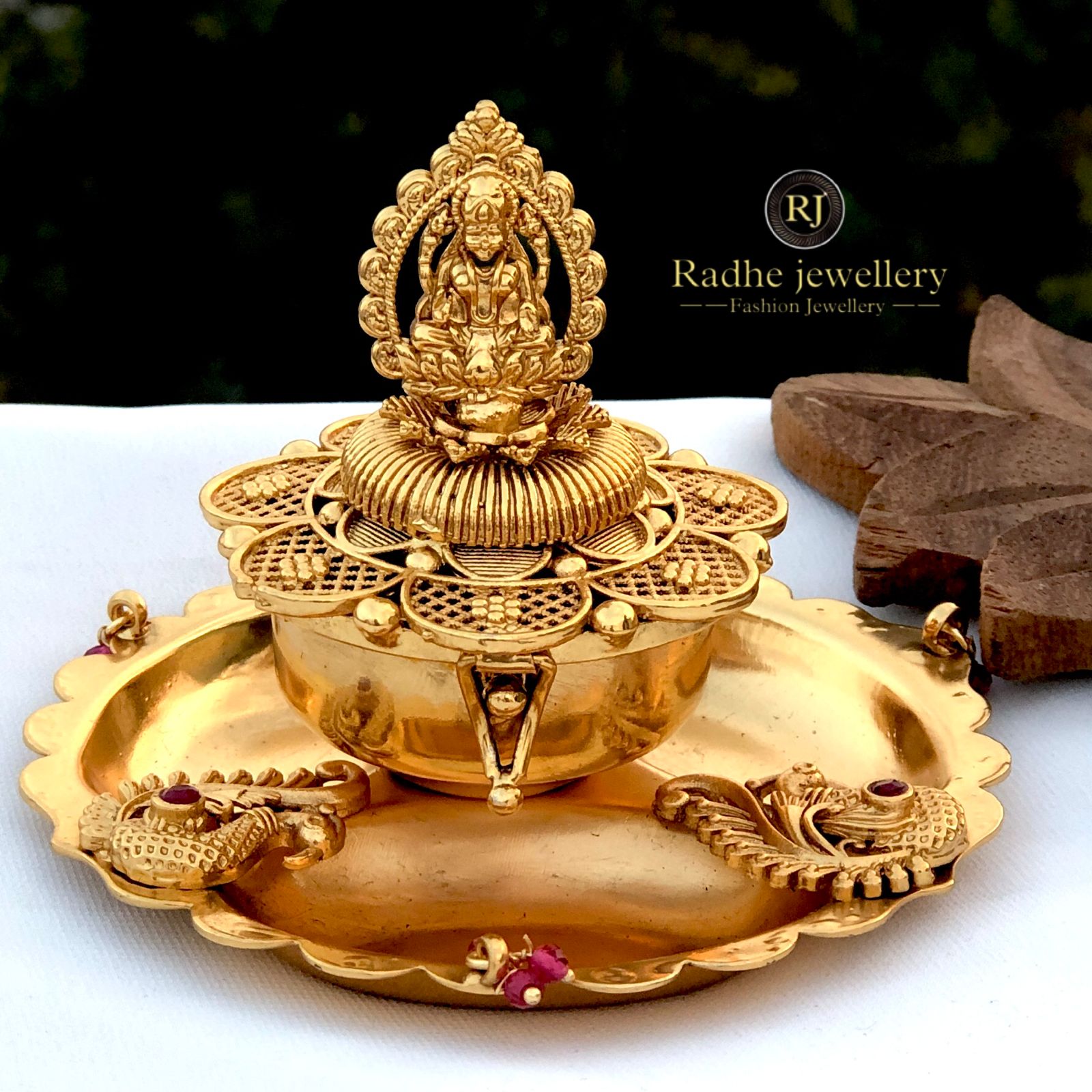 Goddess Lakshmi Kumkum Box, Bottom Plate, Sindoor Box