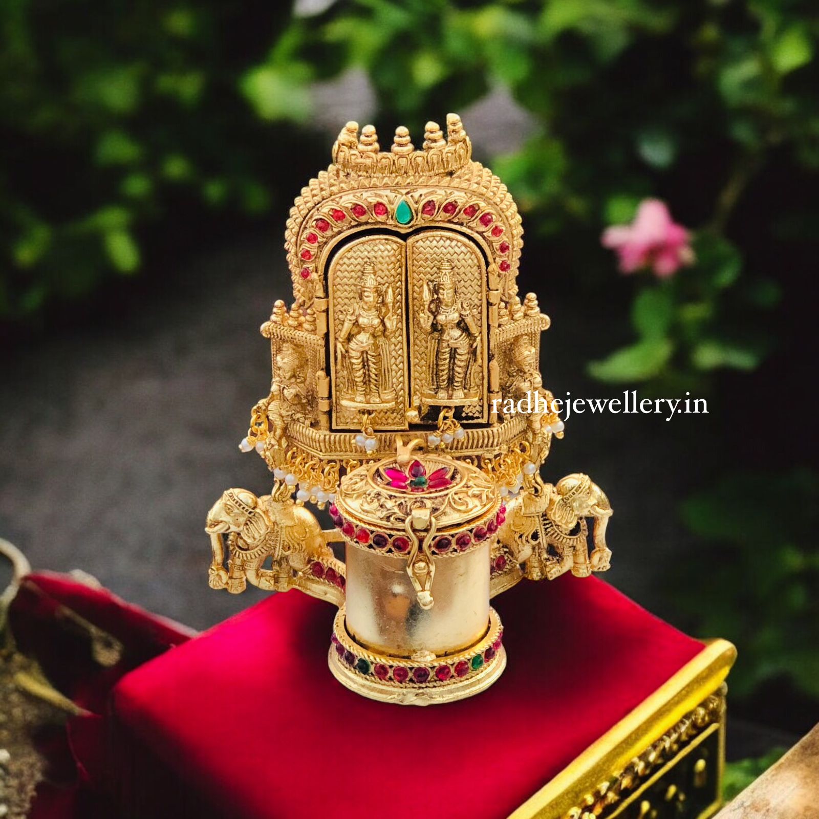 Traditional Shiva Parvathi Kumkum Box,Premium Quality, Sindoor Box